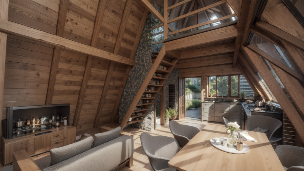 Plan Chalet Suisse A-Frame  – Dossier Complet Construction + Rendus 3D