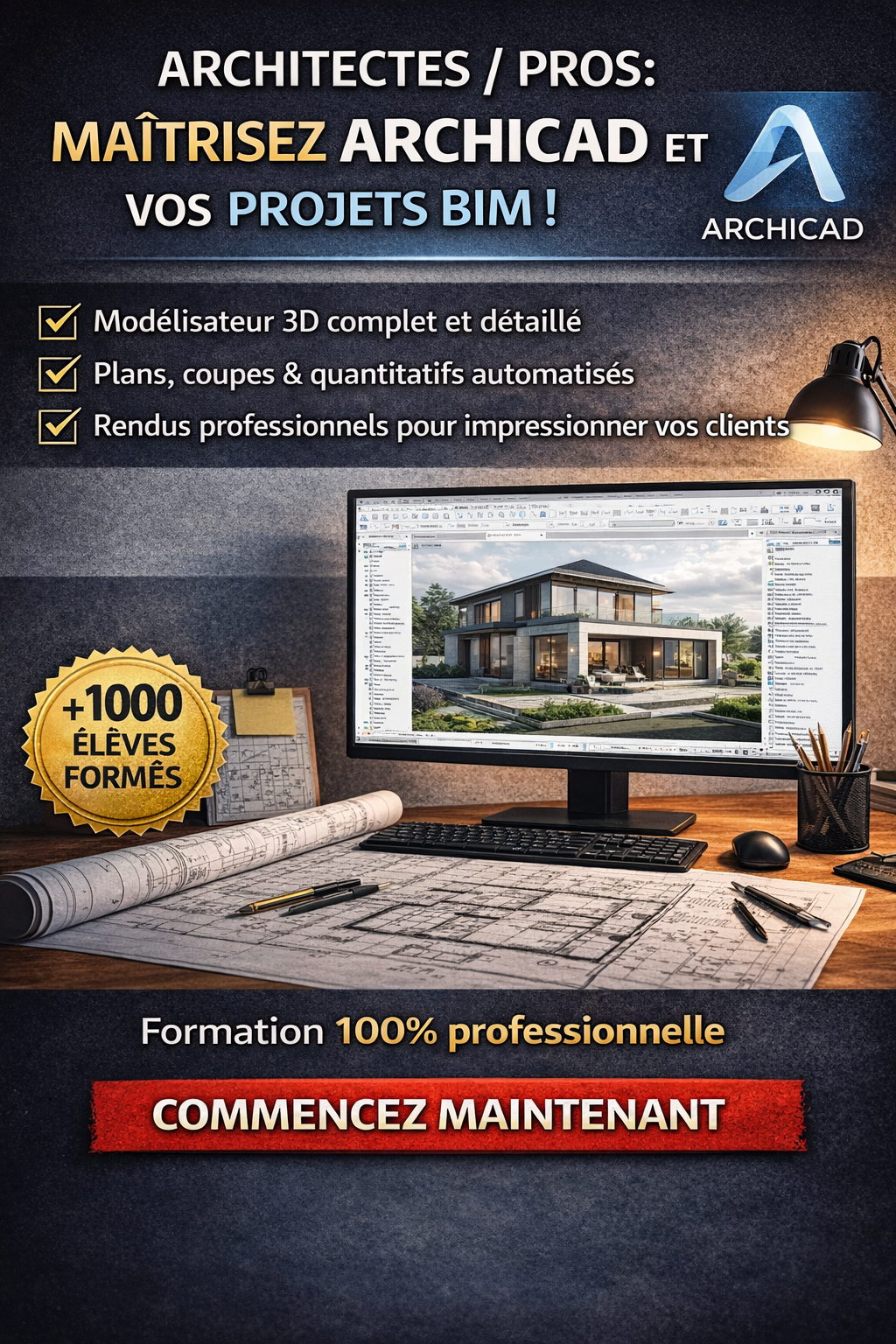 Archicad Professionnel – Maîtrisez le BIM et Produisez des Rendus de Qualité